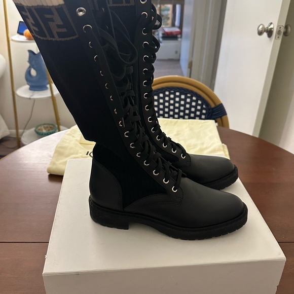 Fendi Black Lace-Up Boots - Picture 3 of 9